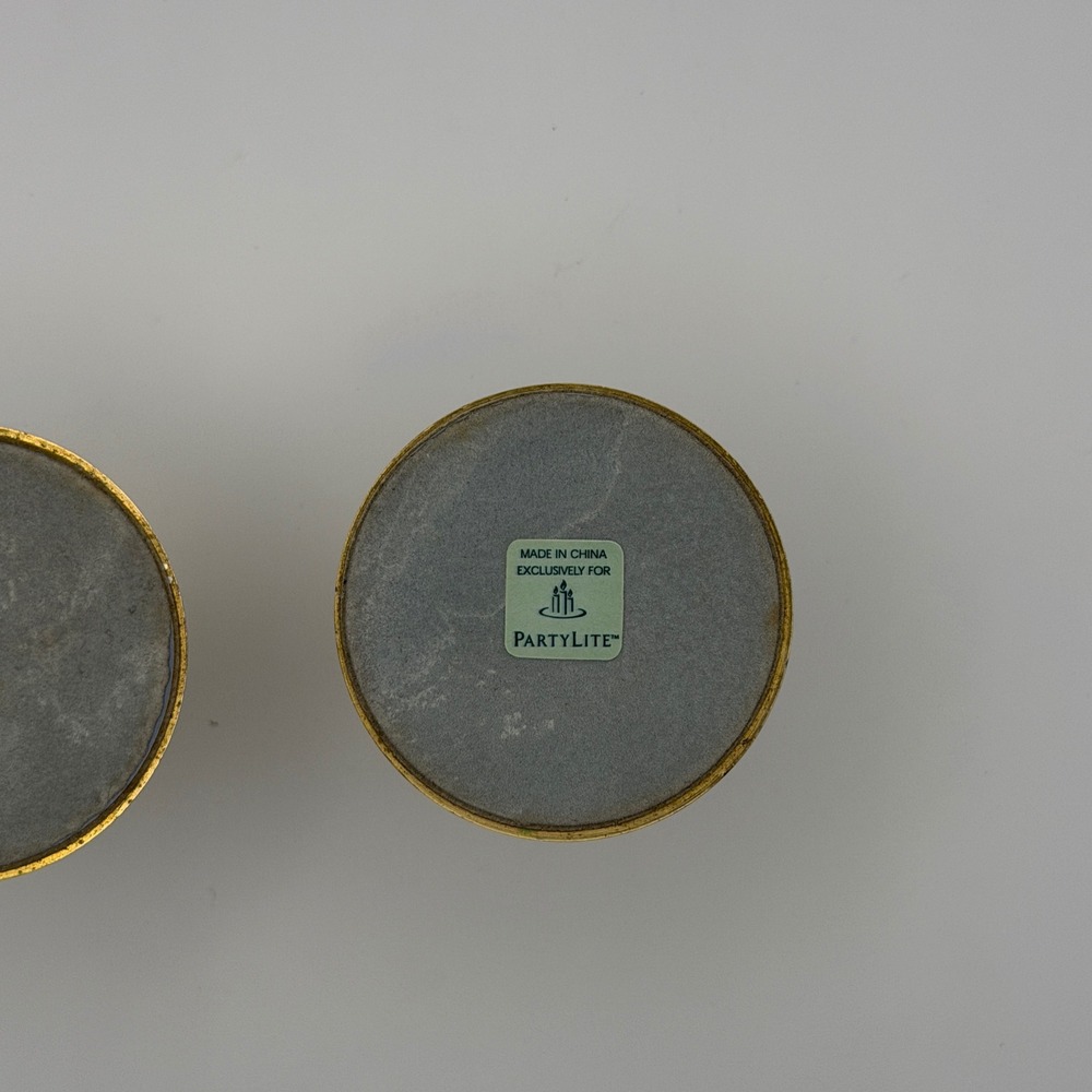 Partylite Brass Candle‎ Holders Set Gold Tone Taper Candlesticks Pair 2 - Picture 4 of 7